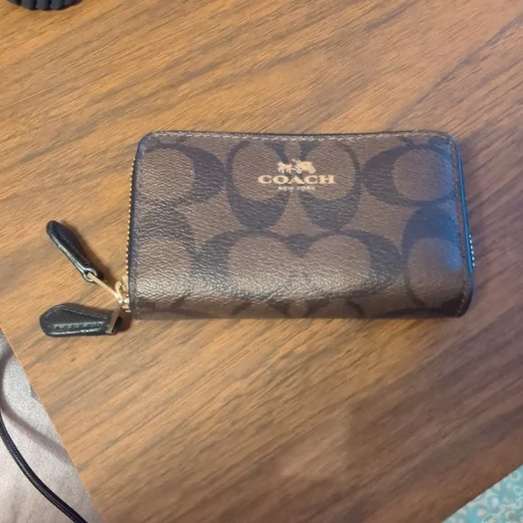 Coach Brown Small Double Zip Wallet/Card Holder - Picture 1 of 16
